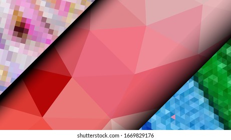 Geometric design. Colorful gradient mosaic background. Geometric triangle, mosaic, abstract background. Mosaic, color background. Mosaic texture. The effect of stained glass. EPS 10 Vector