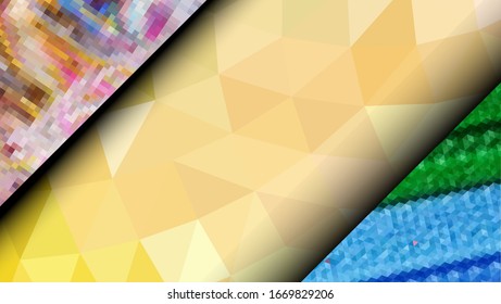  Diseño geométrico. Fondo de mosaico degradado colorido. Triángulo geométrico, mosaico, fondo abstracto. Mosaico, fondo de color. Textura de mosaico. El efecto del vidrio manchado. Vector EPS 10