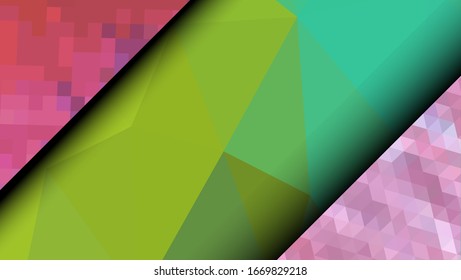 Geometric design. Colorful gradient mosaic background. Geometric triangle, mosaic, abstract background. Mosaic, color background. Mosaic texture. The effect of stained glass. EPS 10 Vector