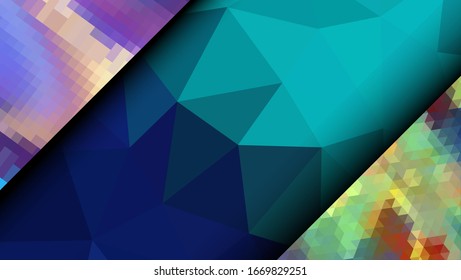 Geometric design. Colorful gradient mosaic background. Geometric triangle, mosaic, abstract background. Mosaic, color background. Mosaic texture. The effect of stained glass. EPS 10 Vector