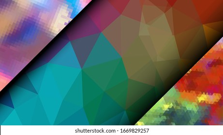Geometric design. Colorful gradient mosaic background. Geometric triangle, mosaic, abstract background. Mosaic, color background. Mosaic texture. The effect of stained glass. EPS 10 Vector