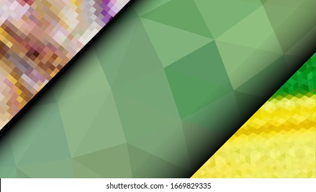  Diseño geométrico. Fondo de mosaico degradado colorido. Triángulo geométrico, mosaico, fondo abstracto. Mosaico, fondo de color. Textura de mosaico. El efecto del vidrio manchado. Vector EPS 10