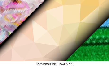 Geometric design. Colorful gradient mosaic background. Geometric triangle, mosaic, abstract background. Mosaic, color background. Mosaic texture. The effect of stained glass. EPS 10 Vector
