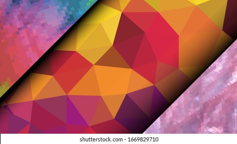 Geometric design. Colorful gradient mosaic background. Geometric triangle, mosaic, abstract background. Mosaic, color background. Mosaic texture. The effect of stained glass. EPS 10 Vector