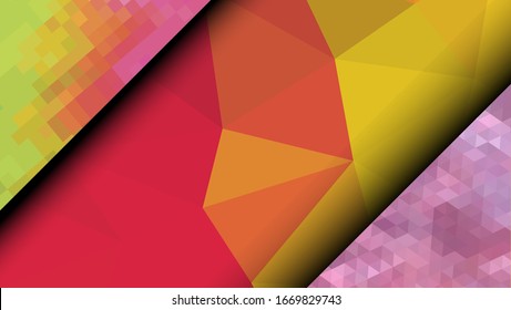 Geometric design. Colorful gradient mosaic background. Geometric triangle, mosaic, abstract background. Mosaic, color background. Mosaic texture. The effect of stained glass. EPS 10 Vector
