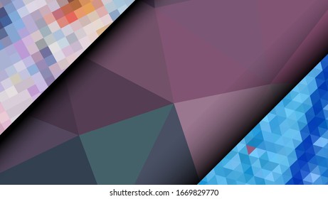  Diseño geométrico. Fondo de mosaico degradado colorido. Triángulo geométrico, mosaico, fondo abstracto. Mosaico, fondo de color. Textura de mosaico. El efecto del vidrio manchado. Vector EPS 10
