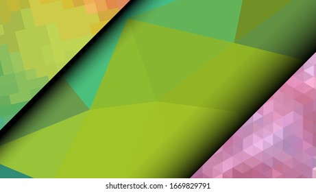 Geometric design. Colorful gradient mosaic background. Geometric triangle, mosaic, abstract background. Mosaic, color background. Mosaic texture. The effect of stained glass. EPS 10 Vector