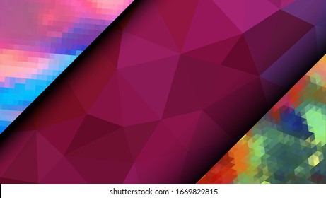 Geometric design. Colorful gradient mosaic background. Geometric triangle, mosaic, abstract background. Mosaic, color background. Mosaic texture. The effect of stained glass. EPS 10 Vector