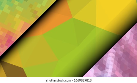  Diseño geométrico. Fondo de mosaico degradado colorido. Triángulo geométrico, mosaico, fondo abstracto. Mosaico, fondo de color. Textura de mosaico. El efecto del vidrio manchado. Vector EPS 10
