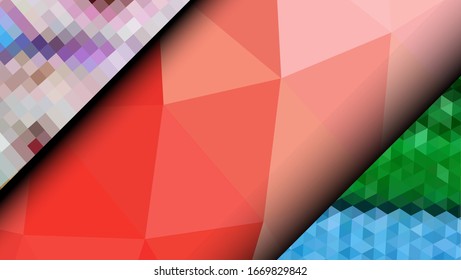 Geometric design. Colorful gradient mosaic background. Geometric triangle, mosaic, abstract background. Mosaic, color background. Mosaic texture. The effect of stained glass. EPS 10 Vector