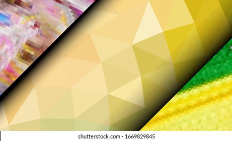  Diseño geométrico. Fondo de mosaico degradado colorido. Triángulo geométrico, mosaico, fondo abstracto. Mosaico, fondo de color. Textura de mosaico. El efecto del vidrio manchado. Vector EPS 10