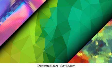 Geometric design. Colorful gradient mosaic background. Geometric triangle, mosaic, abstract background. Mosaic, color background. Mosaic texture. The effect of stained glass. EPS 10 Vector