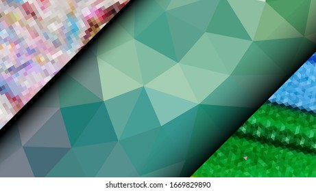 Geometric design. Colorful gradient mosaic background. Geometric triangle, mosaic, abstract background. Mosaic, color background. Mosaic texture. The effect of stained glass. EPS 10 Vector