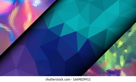 Geometric design. Colorful gradient mosaic background. Geometric triangle, mosaic, abstract background. Mosaic, color background. Mosaic texture. The effect of stained glass. EPS 10 Vector