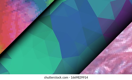 Geometric design. Colorful gradient mosaic background. Geometric triangle, mosaic, abstract background. Mosaic, color background. Mosaic texture. The effect of stained glass. EPS 10 Vector