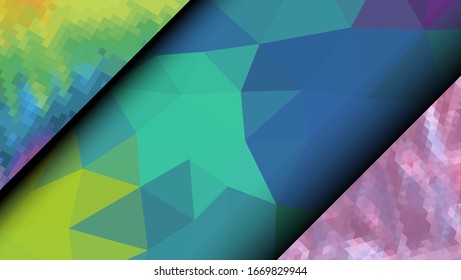 Geometric design. Colorful gradient mosaic background. Geometric triangle, mosaic, abstract background. Mosaic, color background. Mosaic texture. The effect of stained glass. EPS 10 Vector
