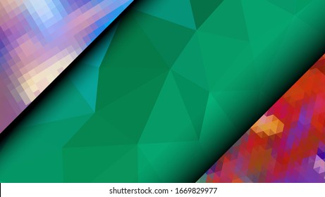  Diseño geométrico. Fondo de mosaico degradado colorido. Triángulo geométrico, mosaico, fondo abstracto. Mosaico, fondo de color. Textura de mosaico. El efecto del vidrio manchado. Vector EPS 10