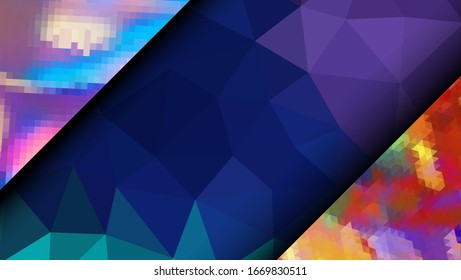  Diseño geométrico. Fondo de mosaico degradado colorido. Triángulo geométrico, mosaico, fondo abstracto. Mosaico, fondo de un color. Textura de mosaico. El efecto del vidrio manchado. Vector EPS 10