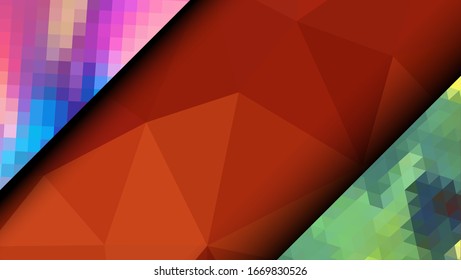  Diseño geométrico. Fondo de mosaico degradado colorido. Triángulo geométrico, mosaico, fondo abstracto. Mosaico, fondo de un color. Textura de mosaico. El efecto del vidrio manchado. Vector EPS 10