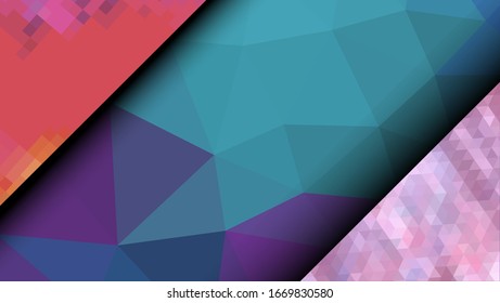 Geometric design. Colorful gradient mosaic background. Geometric triangle, mosaic, abstract background. Mosaic, color background. Mosaic texture. The effect of stained glass. EPS 10 Vector