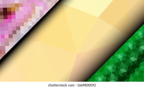  Diseño geométrico. Fondo de mosaico degradado colorido. Triángulo geométrico, mosaico, fondo abstracto. Mosaico, fondo de color. Textura de mosaico. El efecto del vidrio manchado. Vector EPS 10