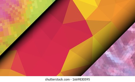 Geometric design. Colorful gradient mosaic background. Geometric triangle, mosaic, abstract background. Mosaic, color background. Mosaic texture. The effect of stained glass. EPS 10 Vector
