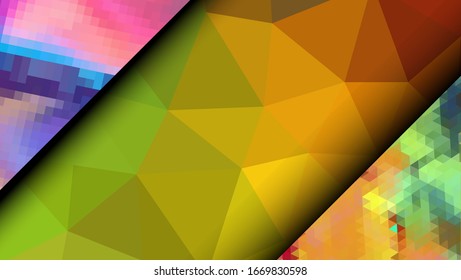 Geometric design. Colorful gradient mosaic background. Geometric triangle, mosaic, abstract background. Mosaic, color background. Mosaic texture. The effect of stained glass. EPS 10 Vector