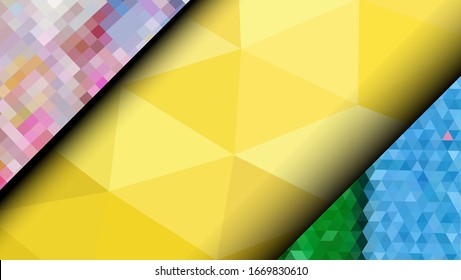 Geometric design. Colorful gradient mosaic background. Geometric triangle, mosaic, abstract background. Mosaic, color background. Mosaic texture. The effect of stained glass. EPS 10 Vector