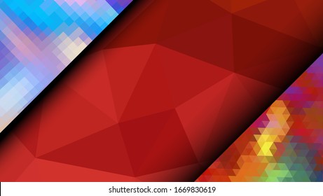  Diseño geométrico. Fondo de mosaico degradado colorido. Triángulo geométrico, mosaico, fondo abstracto. Mosaico, fondo de color. Textura de mosaico. El efecto del vidrio manchado. Vector EPS 10