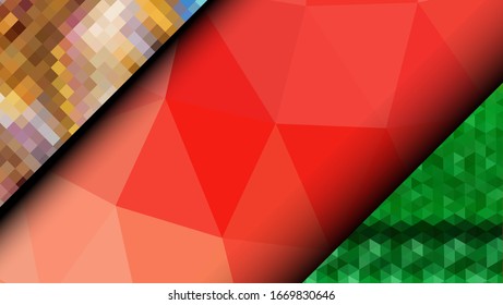 Geometric design. Colorful gradient mosaic background. Geometric triangle, mosaic, abstract background. Mosaic, color background. Mosaic texture. The effect of stained glass. EPS 10 Vector