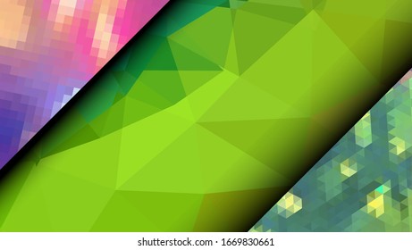  Diseño geométrico. Fondo de mosaico degradado colorido. Triángulo geométrico, mosaico, fondo abstracto. Mosaico, fondo de color. Textura de mosaico. El efecto del vidrio manchado. Vector EPS 10