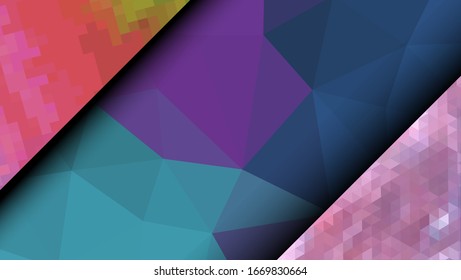 Geometric design. Colorful gradient mosaic background. Geometric triangle, mosaic, abstract background. Mosaic, color background. Mosaic texture. The effect of stained glass. EPS 10 Vector
