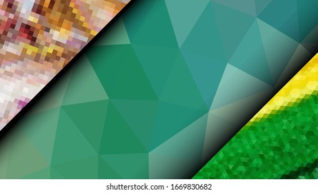 Geometric design. Colorful gradient mosaic background. Geometric triangle, mosaic, abstract background. Mosaic, color background. Mosaic texture. The effect of stained glass. EPS 10 Vector