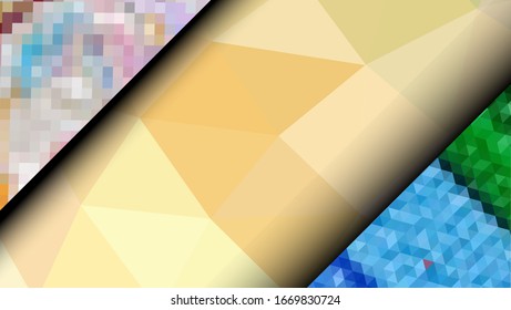 Geometric design. Colorful gradient mosaic background. Geometric triangle, mosaic, abstract background. Mosaic, color background. Mosaic texture. The effect of stained glass. EPS 10 Vector