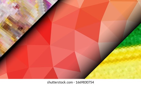 Geometric design. Colorful gradient mosaic background. Geometric triangle, mosaic, abstract background. Mosaic, color background. Mosaic texture. The effect of stained glass. EPS 10 Vector