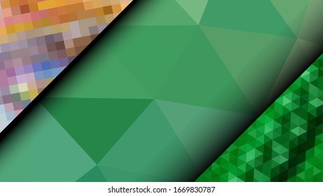 Geometric design. Colorful gradient mosaic background. Geometric triangle, mosaic, abstract background. Mosaic, one-color background. Mosaic texture. The effect of stained glass. EPS 10 Vector