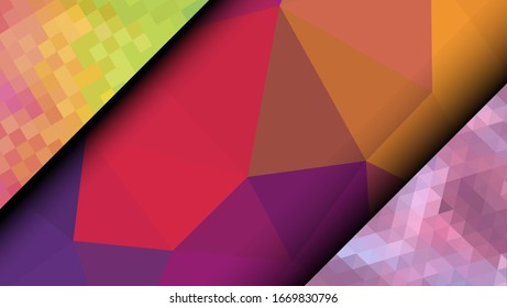 Geometric design. Colorful gradient mosaic background. Geometric triangle, mosaic, abstract background. Mosaic, one-color background. Mosaic texture. The effect of stained glass. EPS 10 Vector
