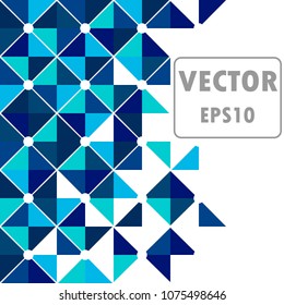 Geometric design concept, blue template, vector graphics