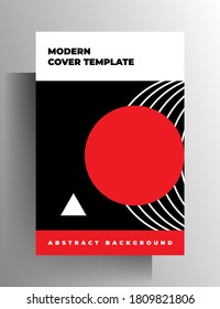 Geometric design cover template for book, magazine, brochure, catalog, folder, poster. A4 format. Vector 10 EPS.