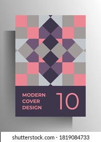 Plantilla de portada de diseño geométrico para libro, folleto, catálogo, afiche. Ilustración de color del vector.