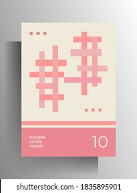 Plantilla de portada de diseño geométrico para libro, folleto, catálogo, afiche. Ilustración de color del vector.