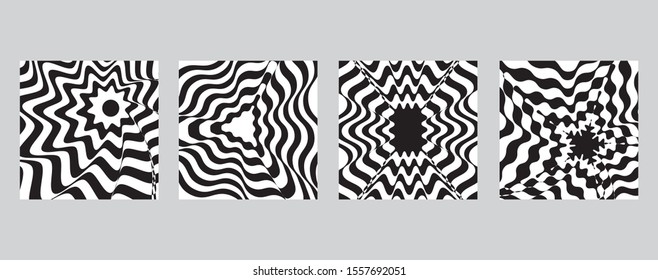 Geometric design covers vector background collection. Set of poster for template business website and banner social media advertising. Abstract minimal style. Black and white concept. graphic stripes.