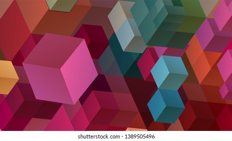 Geometric design, cube, colorful futuristic background, cubic background vector EPS 10