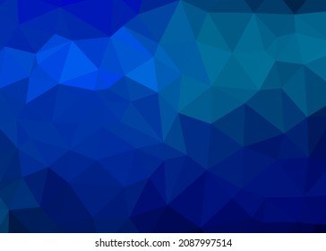 Geometric design. Dark blue ​gradient background. Geometric triangle, mosaic, abstract background EPS 10 Vector