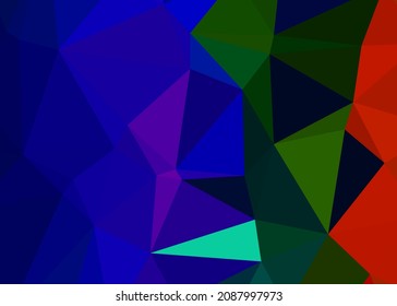 Geometric design. Dark blue ​gradient background. Geometric triangle, mosaic, abstract background EPS 10 Vector
