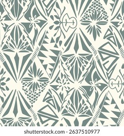 geometric design with diamond patterns and motifs