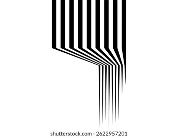 Geometric design element. black thick parallel lines on white background, Minimalistic design on light background. Pattern in retro style Vector background.