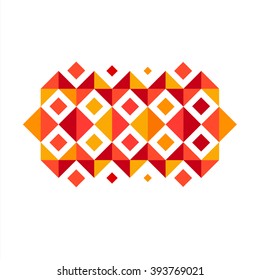 Elemento de diseño geométrico. Composición geométrica Resumen ornamento cuadrado y triángulos rojos y amarillos. concepto creativo minimalista stock-vector 10 EPS