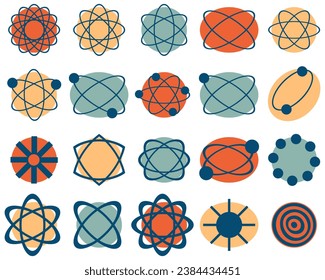 Geometric design elements in trendy Retro Mid-Century style. Bauhaus contemporary forms collection. Primitive vector illustration.


