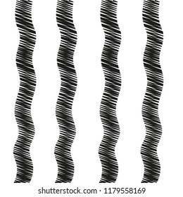 Geometric design embroidery, handmade, vector illustration , wave, black and white picture, waves on a white background, embroidery, handmade, vector illustration